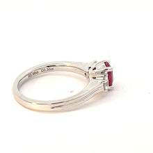 Load image into Gallery viewer, 14 Kt White Gold Natural Ruby and Diamond Ring
