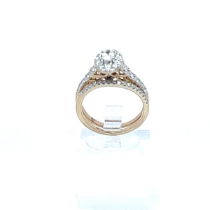 14kt Yellow Gold Diamond Engagement Ring and Wedding Band