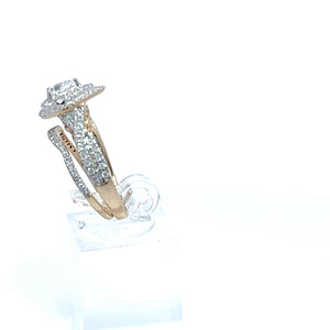 14kt Yellow Gold Diamond Engagement Ring and Wedding Band