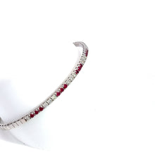 Load image into Gallery viewer, 14kt White Gold Ruby and Diamond Bangle Bracelet
