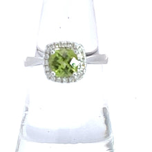Load image into Gallery viewer, 14kt White Gold Peridot and Diamond Ring
