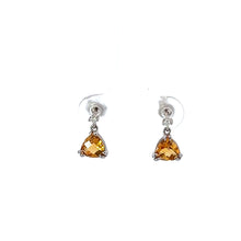 Load image into Gallery viewer, 14kt White Gold Citrine and Diamond Earrings

