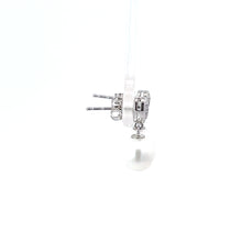 Load image into Gallery viewer, 14kt White Gold Pearl and Diamond Earrings
