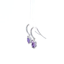 Load image into Gallery viewer, 14kt White Gold Amethyst and Diamond Earrings
