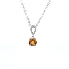 Load image into Gallery viewer, 14kt White Gold and Citrine and Diamond Pendant
