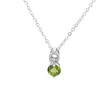 Load image into Gallery viewer, 14kt White Gold Peridot and Diamond Pendant

