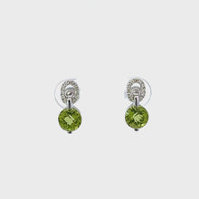Load and play video in Gallery viewer, 14kt White Gold Peridot and Diamond Earrings
