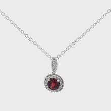 Load and play video in Gallery viewer, 14kt White Gold Diamond and Mozambique Garnet
