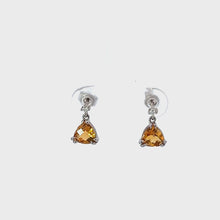 Load and play video in Gallery viewer, 14kt White Gold Citrine and Diamond Earrings
