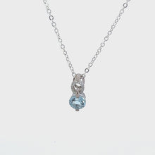 Load and play video in Gallery viewer, 14kt White Gold Aquamarine and Diamond Pendant
