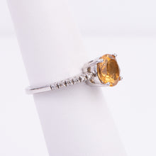 Load image into Gallery viewer, 14kt White Gold Citrine and Diamond Ring
