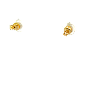 18kt Yellow Gold Emerald and  Diamond Earrings
