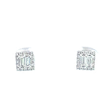 Load image into Gallery viewer, 14kt  White Gold Diamond Earrings
