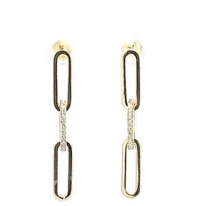 14kt Yellow  Gold Diamond Earrings