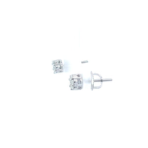 14kt  White Diamond Earrings