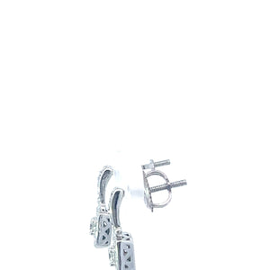 14kt  White Diamond Earrings