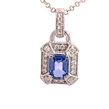 Load image into Gallery viewer, 18kt White Gold Natural Blue  Sapphire and Diamond Pendant
