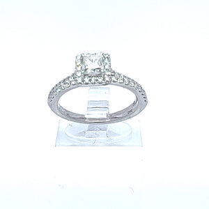 14kt White Gold Diamond and Engagement Ring with Wedding Band