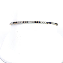 Load image into Gallery viewer, 14kt White and Yellow Gold Diamond and Natural Sapphire  Bracelet
