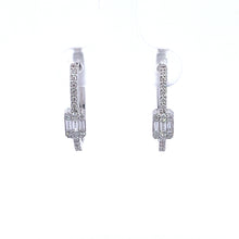 Load image into Gallery viewer, 14kt White Gold Diamond Hoops
