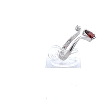 Load image into Gallery viewer, 14kt White Gold Garnet and  Diamond Ring

