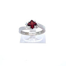 Load image into Gallery viewer, 14kt White Gold Garnet and  Diamond Ring
