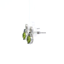 Load image into Gallery viewer, 14kt White Gold Peridot and Diamond Earrings
