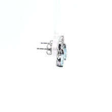 Load image into Gallery viewer, 14kt White Gold Aquamarine  and Diamond Earrings
