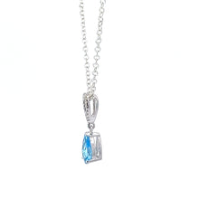 Load image into Gallery viewer, 14kt White Gold Blue Topaz Pendant
