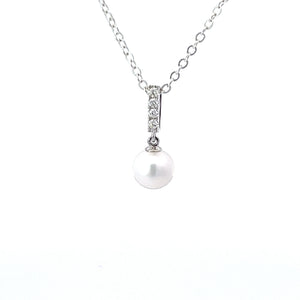 14kt Pearl and Diamond Pendant