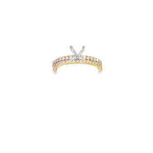 Load image into Gallery viewer, 14kt Yellow Gold Diamond Engagement Semi Mount Ring and Wedding Band
