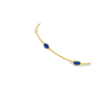 18kt Yellow Gold Diamond and Natural Sapphire  Bracelet