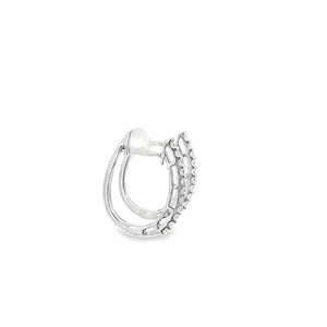 14kt White Gold Diamond Hoops