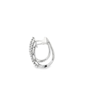 14kt White Gold Diamond Hoops