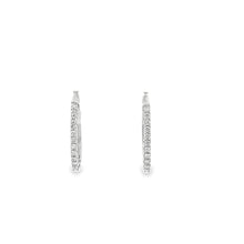 Load image into Gallery viewer, 14kt White Gold Diamond Hoops
