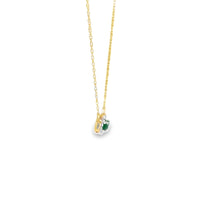 Load image into Gallery viewer, 14kt Yellow Gold Natural Emerald and Diamond Pendant
