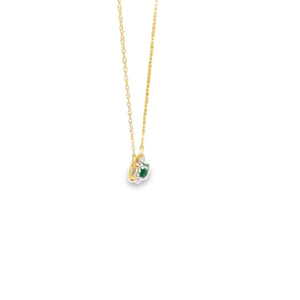 14kt Yellow Gold Natural Emerald and Diamond Pendant