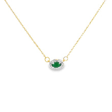 Load image into Gallery viewer, 14kt Yellow Gold Natural Emerald and Diamond Pendant
