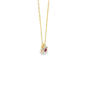 14kt Yellow Gold Natural Ruby and Diamond Pendant