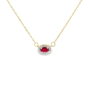 14kt Yellow Gold Natural Ruby and Diamond Pendant