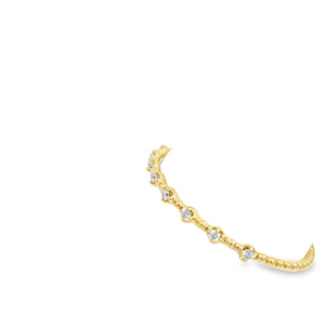 14k  Yellow Gold Diamond Bangle Bracelet