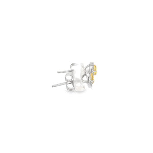 14kt White Gold Citrine and Diamond Earrings