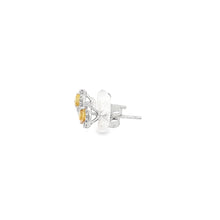 Load image into Gallery viewer, 14kt White Gold Citrine and Diamond Earrings
