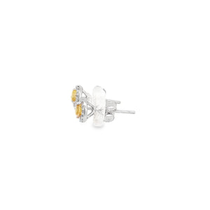 14kt White Gold Citrine and Diamond Earrings