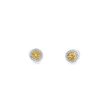 Load image into Gallery viewer, 14kt White Gold Citrine and Diamond Earrings
