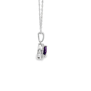 14Kt White Gold and Amethyst Pendant