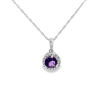 Load image into Gallery viewer, 14Kt White Gold and Amethyst Pendant
