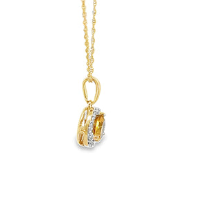 14kt Yellow Gold and Citrine and Diamond Pendant