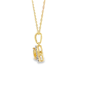 14kt Yellow Gold and Citrine and Diamond Pendant