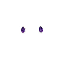 Load image into Gallery viewer, 14kt White Gold Amethyst and Diamond Earrings
